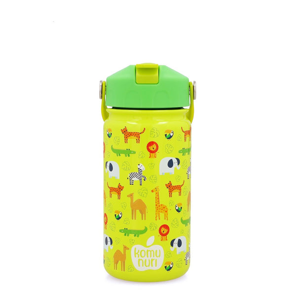 Cantini Kidz 10 Oz. Stainless Steel Sports Water Bottle, Zoo Animals