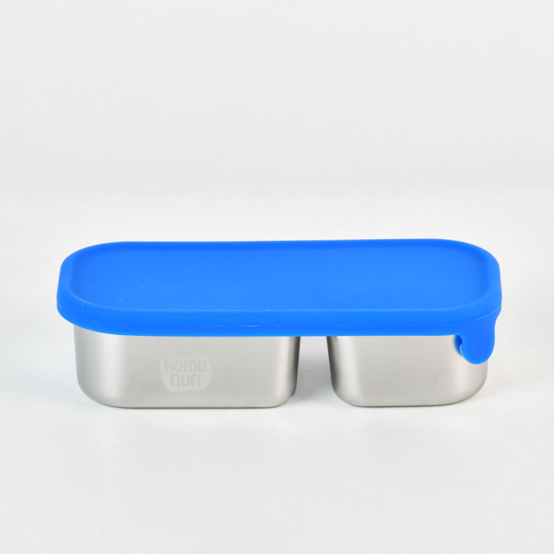 Komunuri Leakproof Stainless Steel Snack Box - Set of 2 - Electric Blue