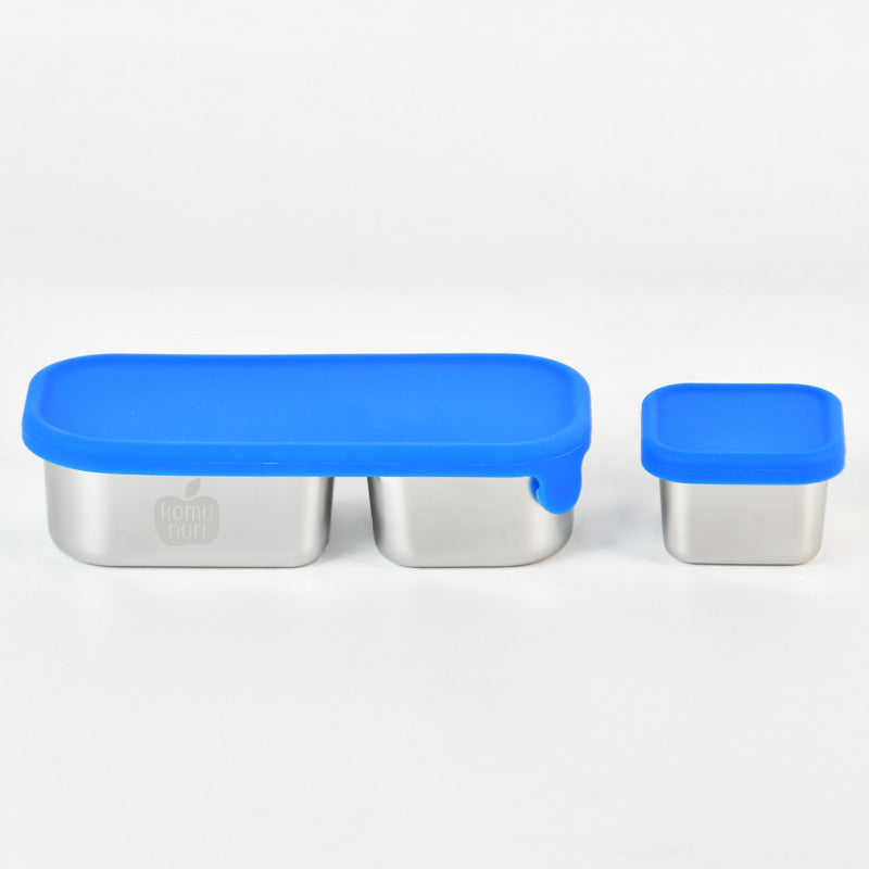 Komunuri Leakproof Stainless Steel Snack Box - Set of 2 - Electric Blue