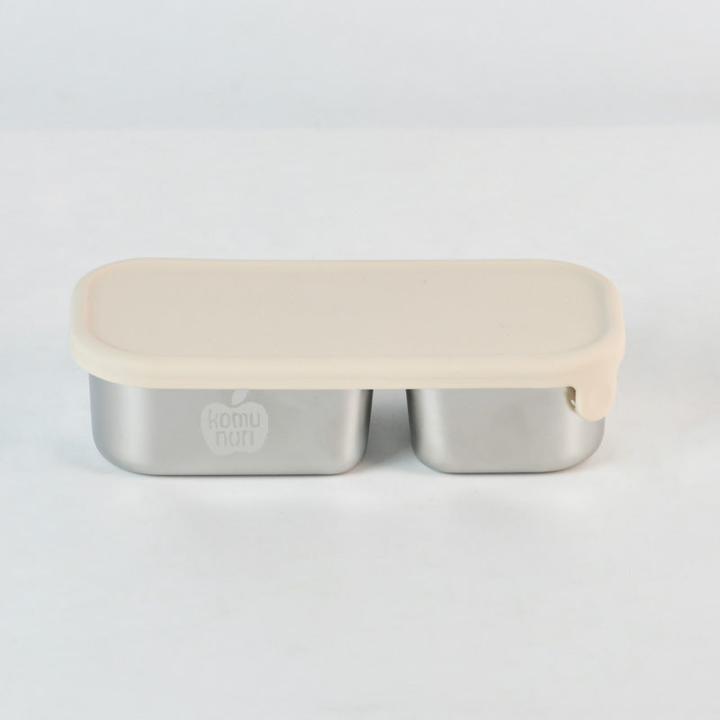 Komunuri Leakproof Stainless Steel Snack Box - Set of 2 - Ivory Cream