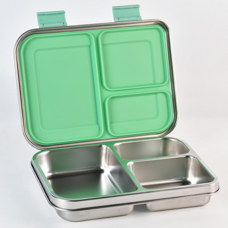 Bundle - Komunuri Leakproof Stainless Steel Bento Lunch Box & Stainless Steel Snack Box - Mint Aqua