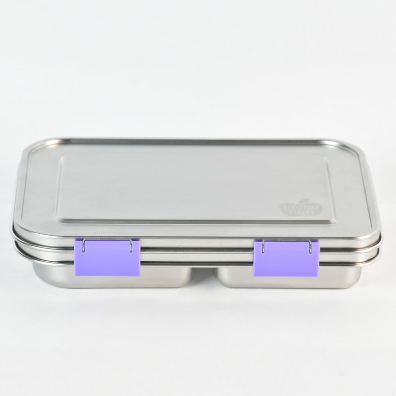 Komunuri Leakproof Stainless Steel Bento Lunch Box - 3 Compartments - Lavender