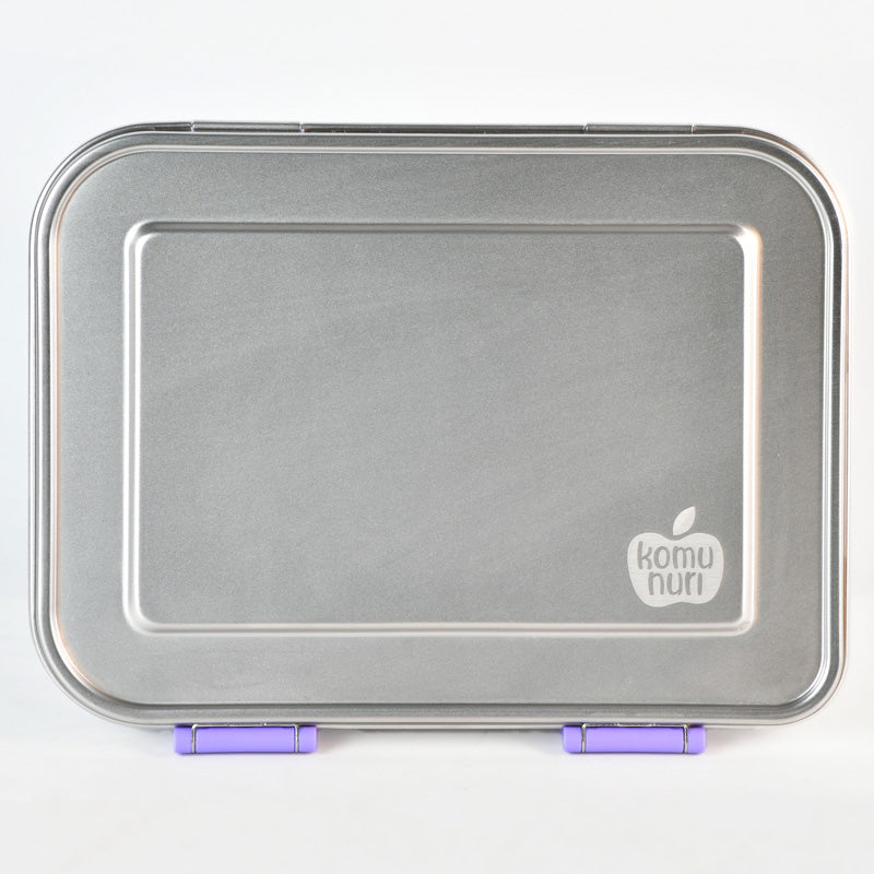 Komunuri Leakproof Stainless Steel Bento Lunch Box - 3 Compartments - Lavender