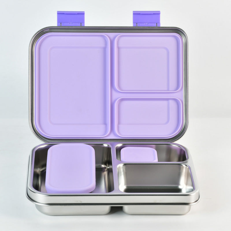 Bundle - Komunuri Leakproof Stainless Steel Bento Lunch Box & Stainless Steel Snack Box - Lavender