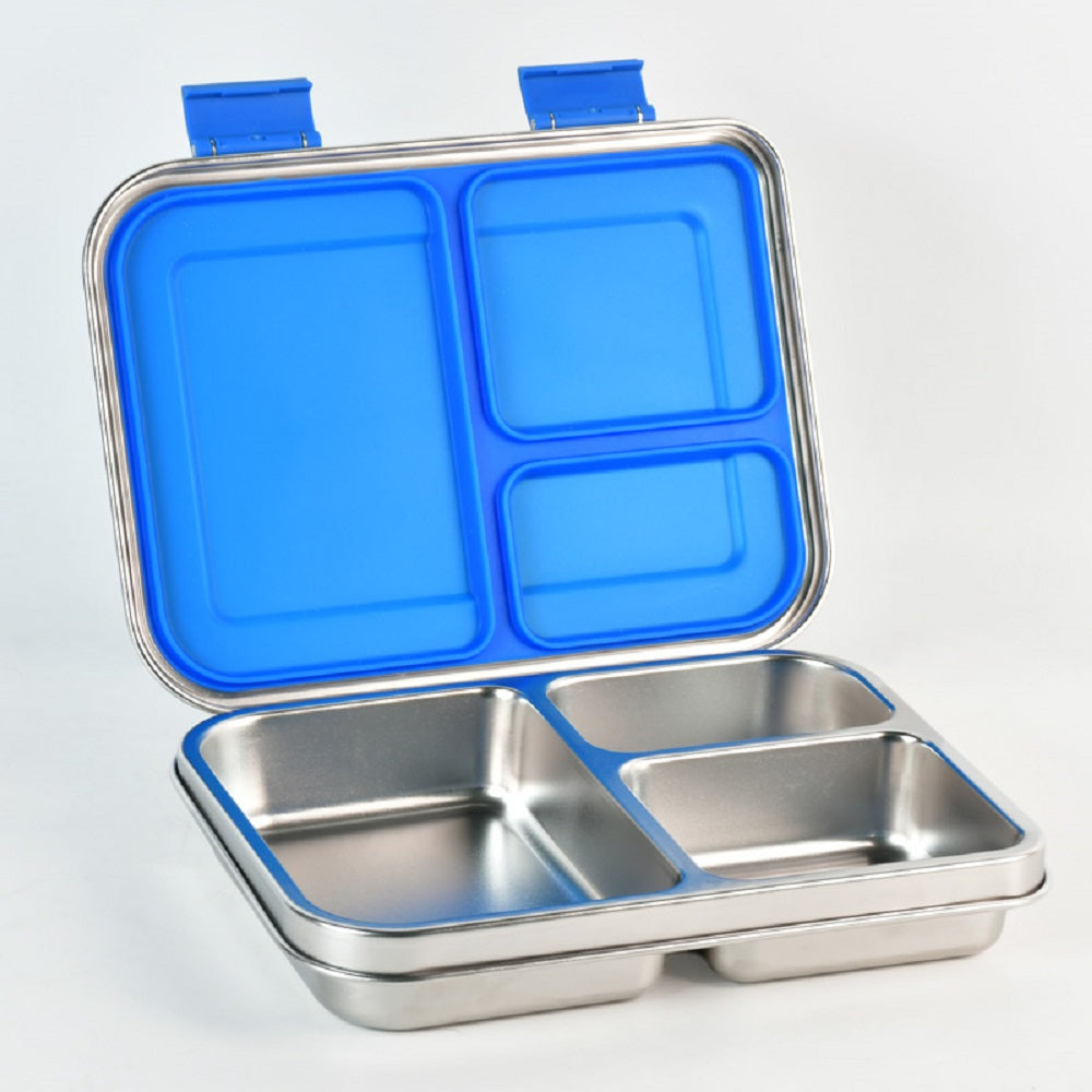 Bundle - Komunuri Leakproof Stainless Steel Bento Lunch Box & Stainless Steel Snack Box - Electric Blue