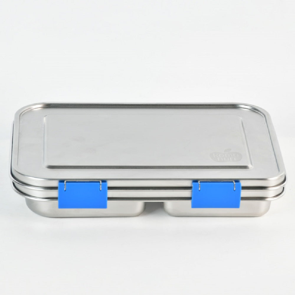 Komunuri Leakproof Stainless Steel Bento Lunch Box - 3 Compartments - Electric Blue