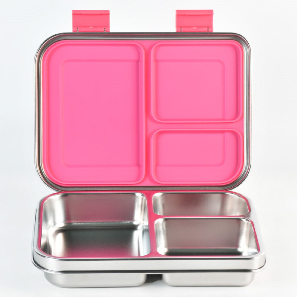Bundle - Komunuri Leakproof Stainless Steel Bento Lunch Box & Stainless Steel Snack Box - Bubblegum Pink