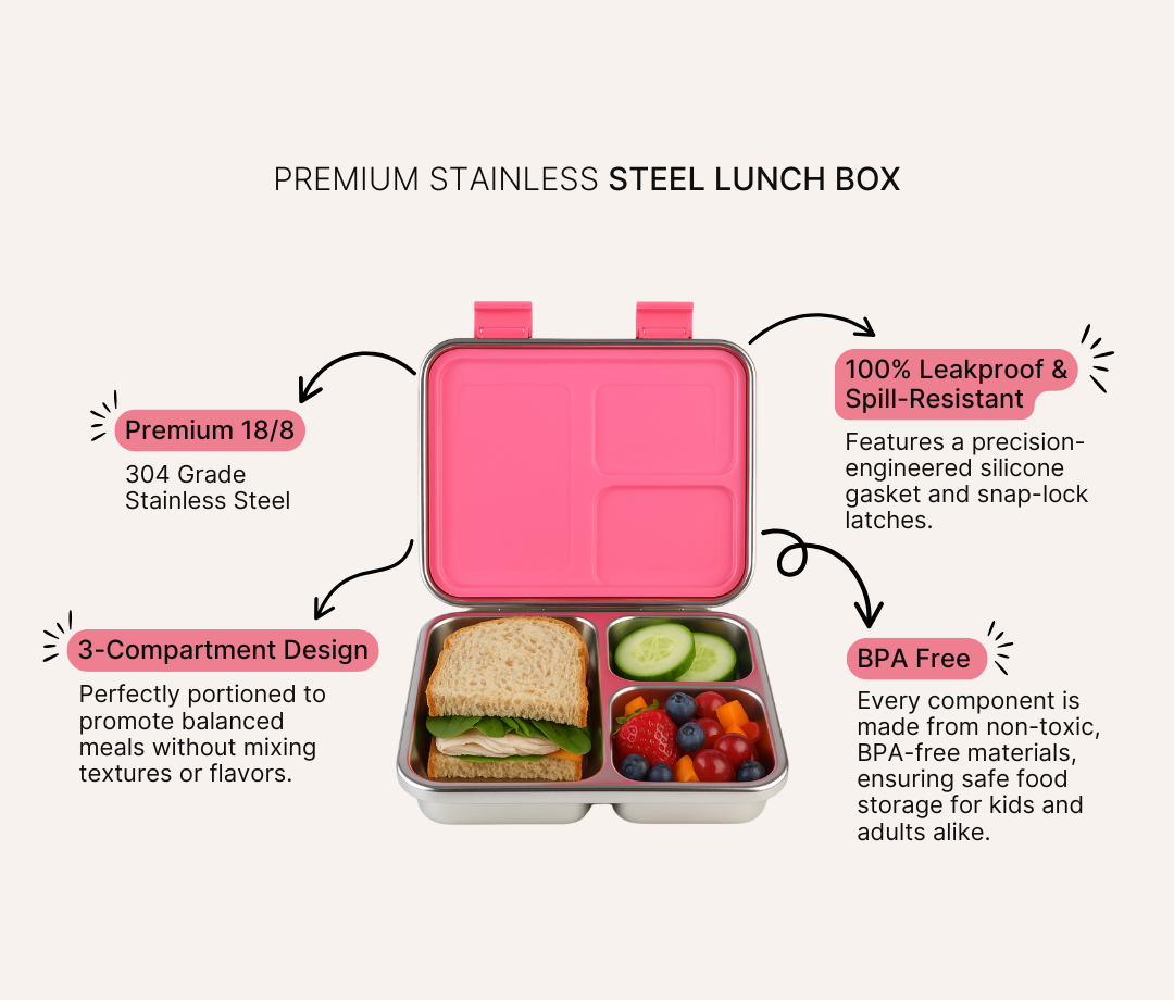 Bundle - Komunuri Leakproof Stainless Steel Bento Lunch Box & Stainless Steel Snack Box - Mint Aqua