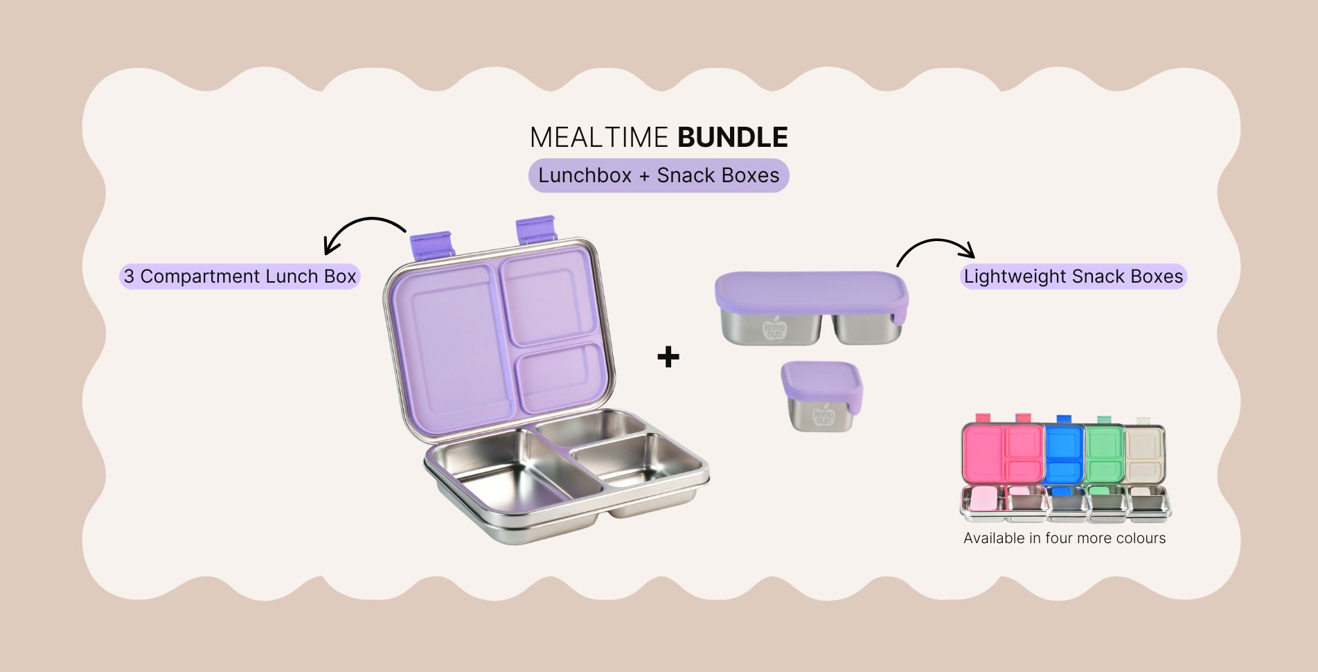 Bundle - Komunuri Leakproof Stainless Steel Bento Lunch Box & Stainless Steel Snack Box - Mint Aqua