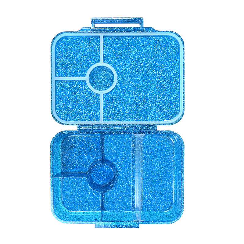 Premium Tritan LeakProof Bento Lunch Box - 4 or 5 Compartments - Glitter - Blue
