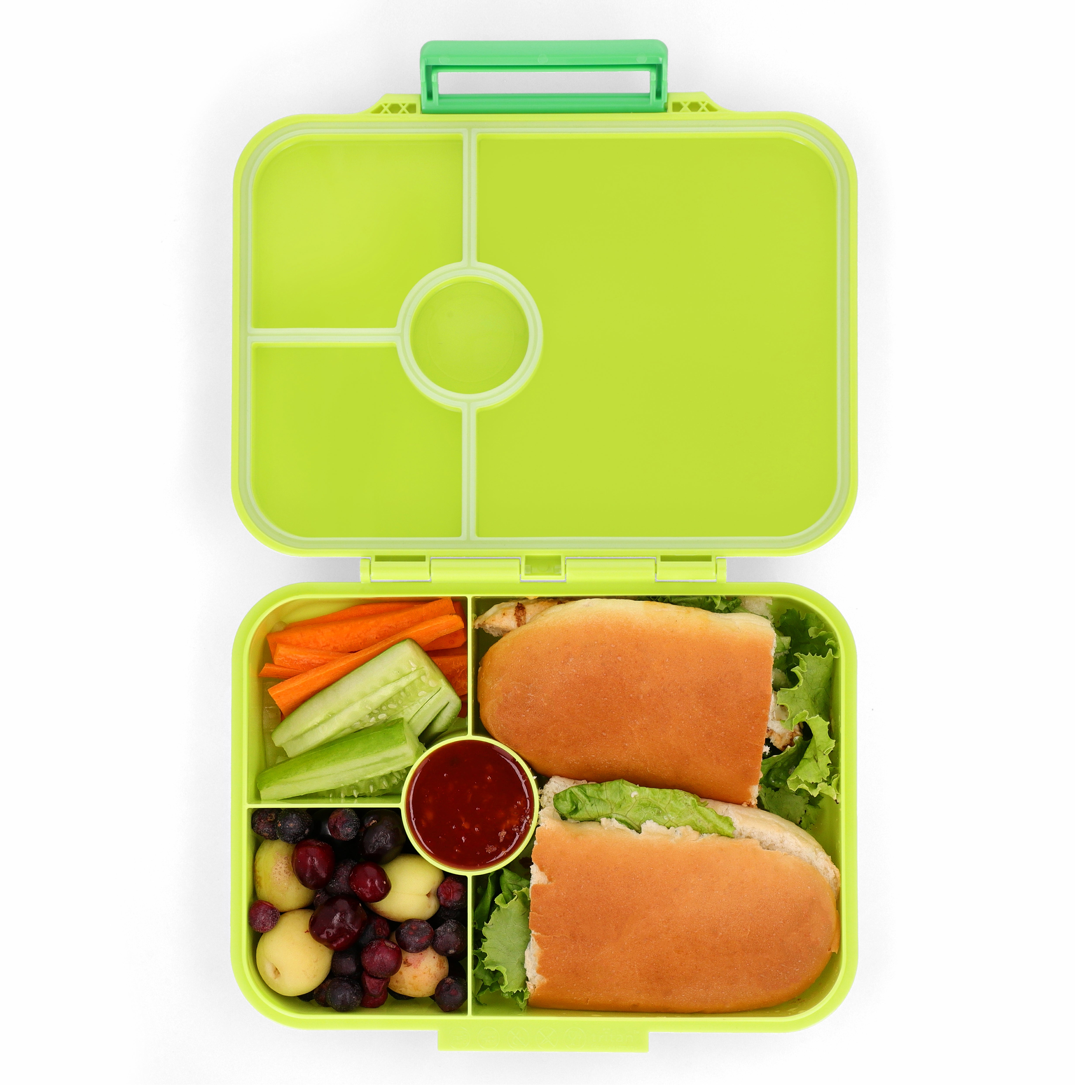 Premium Tritan LeakProof Bento Lunch Box - 4 or 5 Compartments - Lime Green - Safari