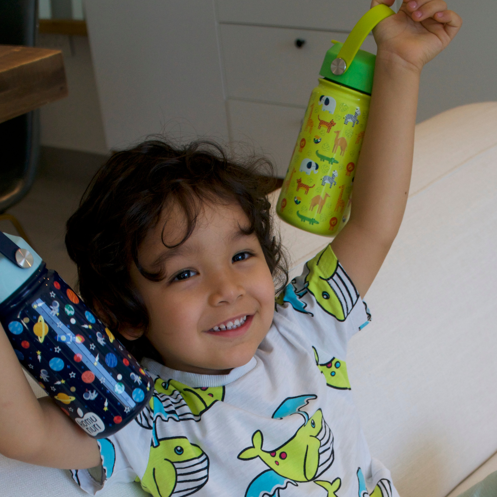Boys Water Bottle With Straw Spill Proof Water Bottle for Kids Boy