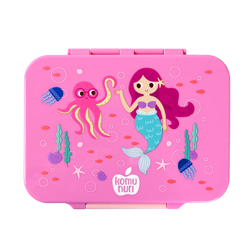 Premium Tritan LeakProof Bento Lunch Box - 4 or 5 Compartments - Pink - Mermaid